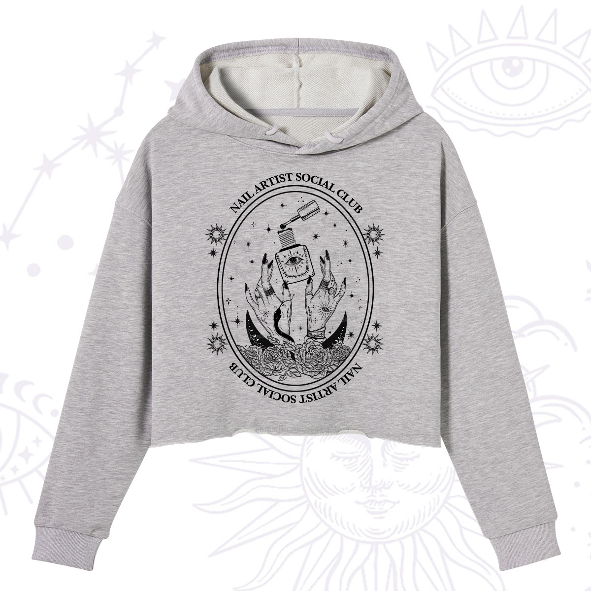 Purplehecate Nail Artist Club Crop Hoodie