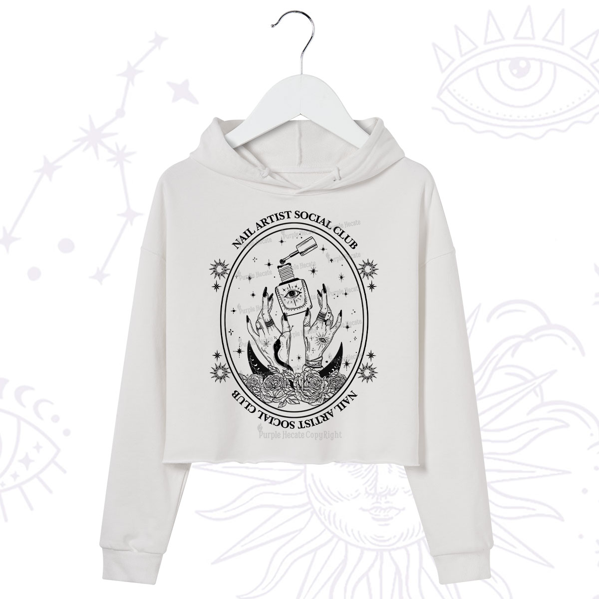 Purplehecate Nail Artist Club Crop Hoodie