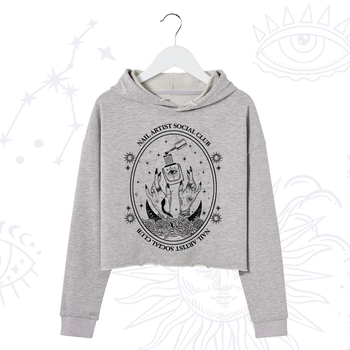 Purplehecate Nail Artist Club Crop Hoodie