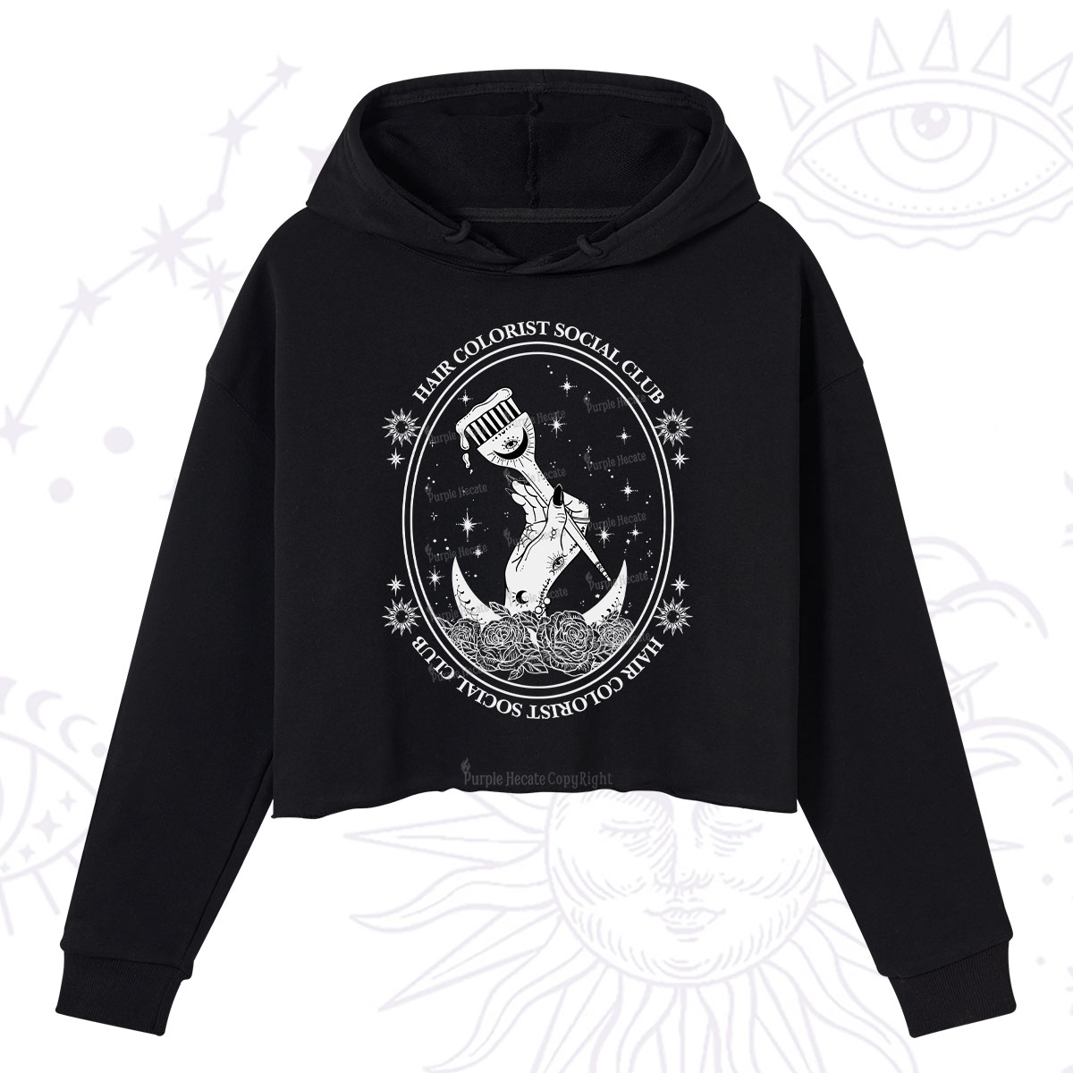 Purplehecate Hair Colorist Social Club Crop Hoodie