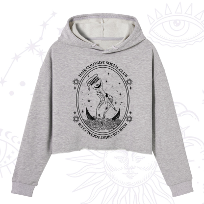 Purplehecate Hair Colorist Social Club Crop Hoodie
