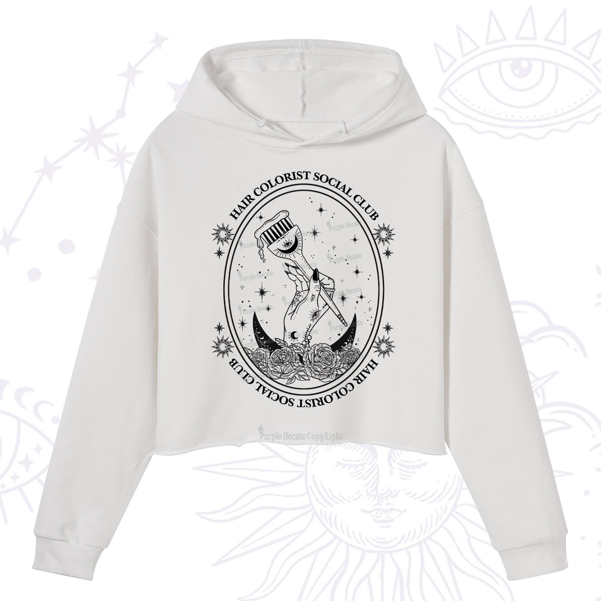 Purplehecate Hair Colorist Social Club Crop Hoodie