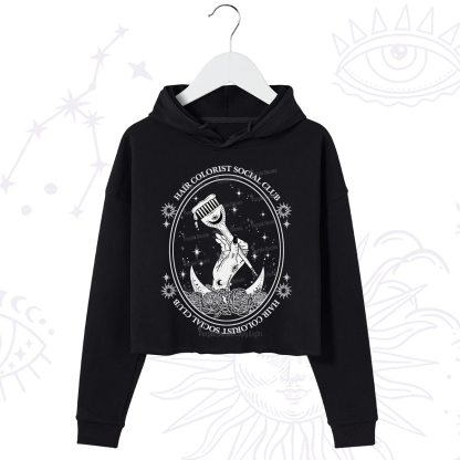 Purplehecate Hair Colorist Social Club Crop Hoodie