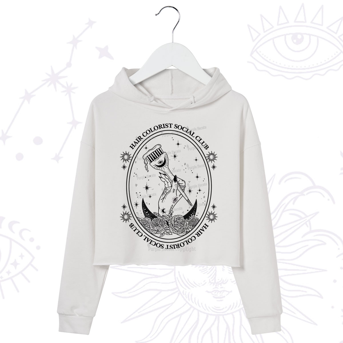 Purplehecate Hair Colorist Social Club Crop Hoodie