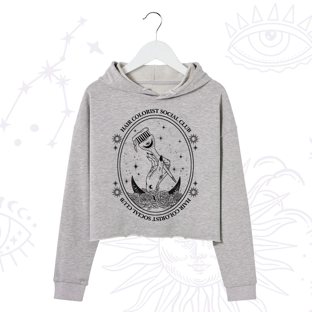 Purplehecate Hair Colorist Social Club Crop Hoodie