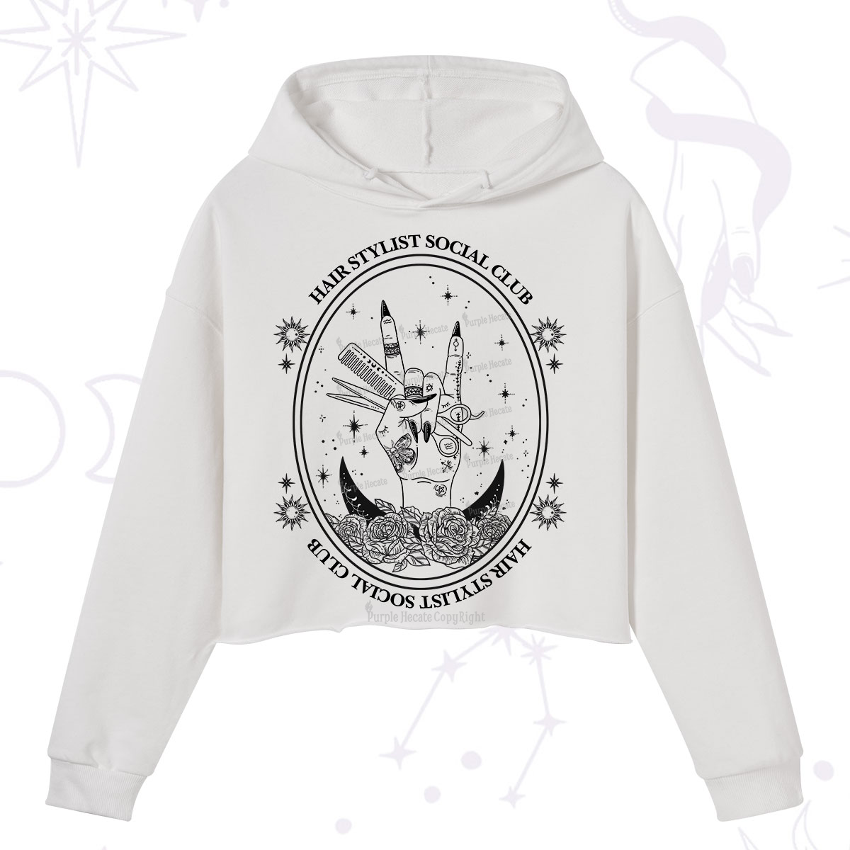 Purplehecate Hair Stylist Club Crop Hoodie