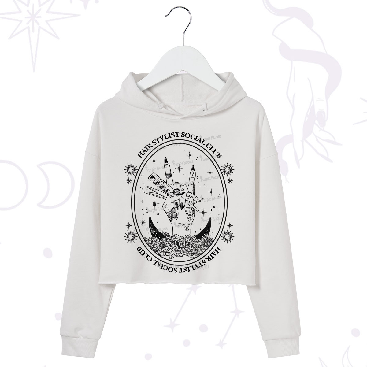 Purplehecate Hair Stylist Club Crop Hoodie
