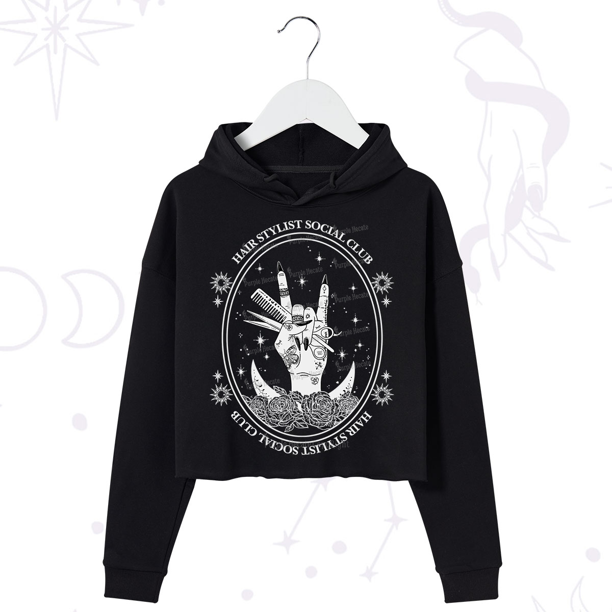 Purplehecate Hair Stylist Club Crop Hoodie