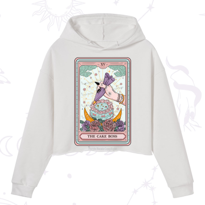 Purplehecate The Cake Boss Tarot Card Crop Hoodie