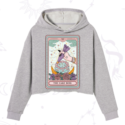 Purplehecate The Cake Boss Tarot Card Crop Hoodie