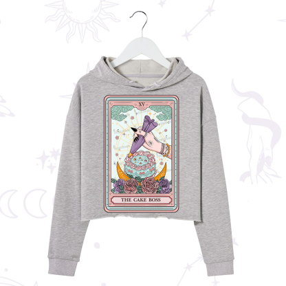 Purplehecate The Cake Boss Tarot Card Crop Hoodie