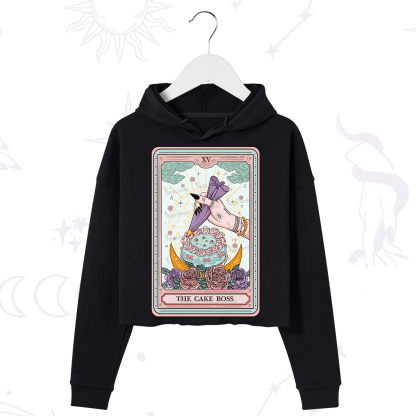 Purplehecate The Cake Boss Tarot Card Crop Hoodie