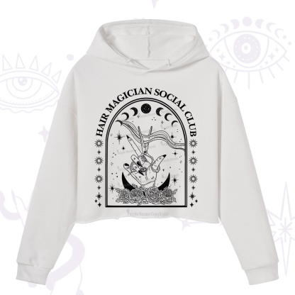 Purplehecate Hair Magician Social Club Collective Crop Hoodie