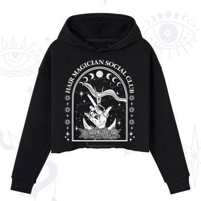 Purplehecate Hair Magician Social Club Collective Crop Hoodie