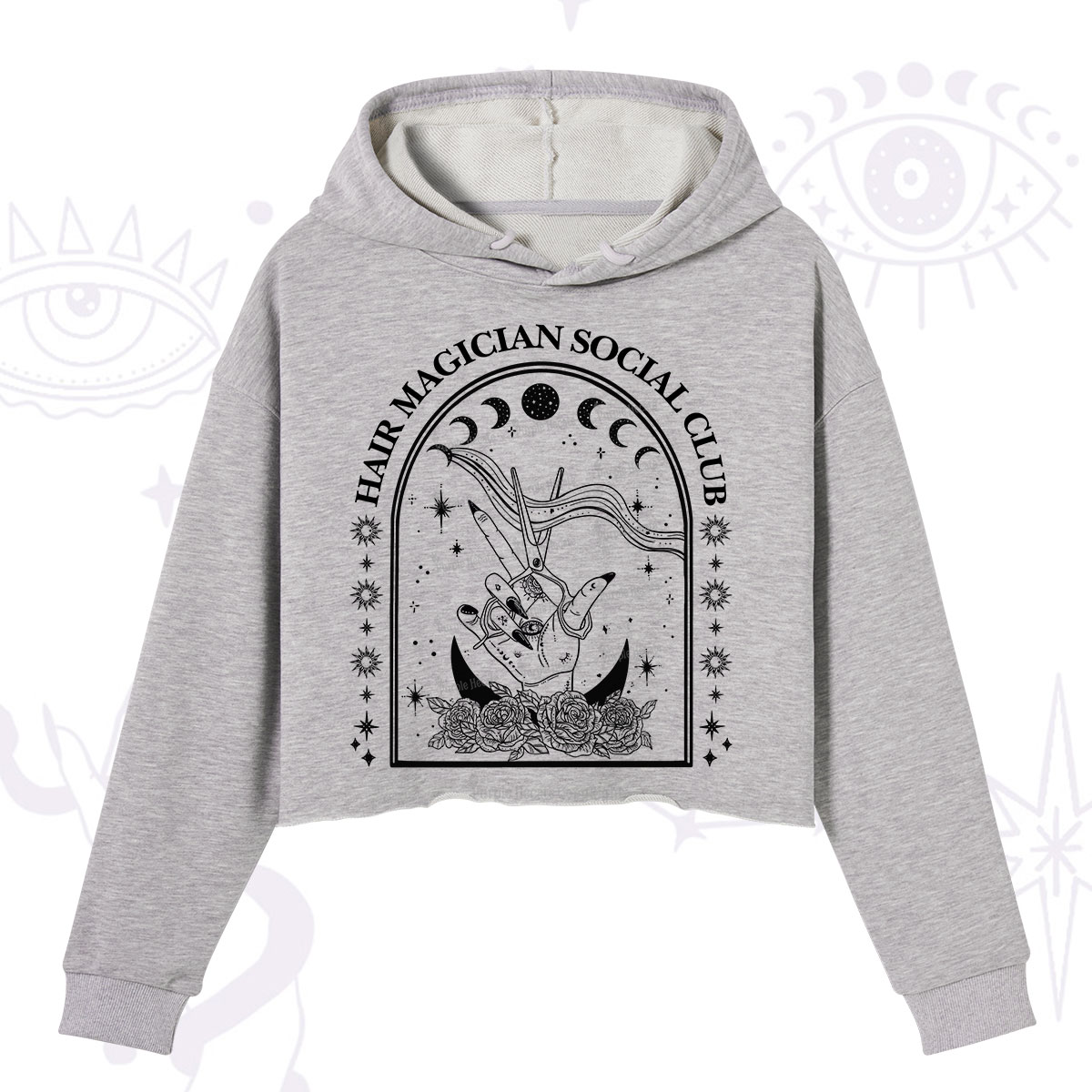 Purplehecate Hair Magician Social Club Collective Crop Hoodie
