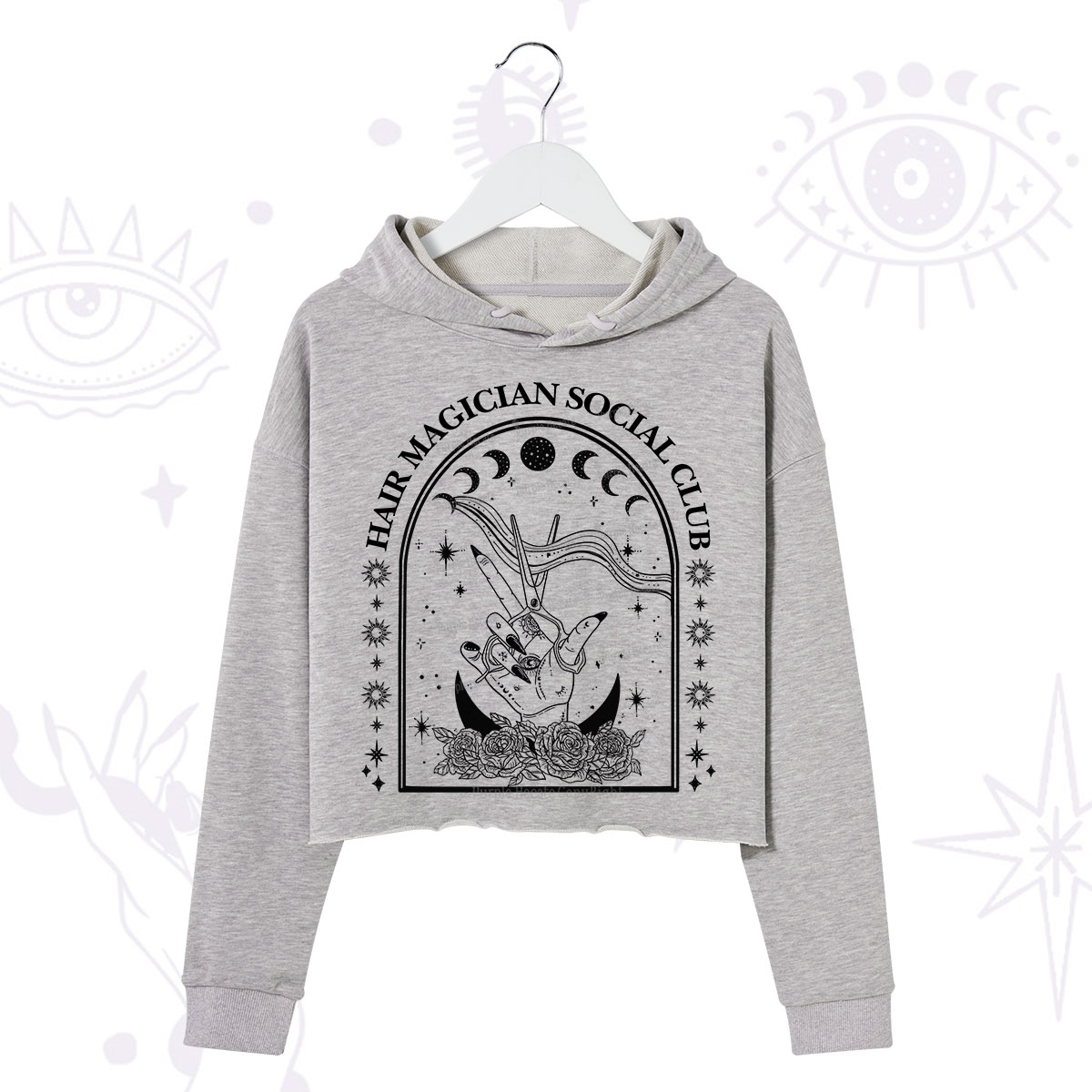 Purplehecate Hair Magician Social Club Collective Crop Hoodie