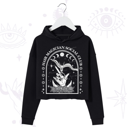 Purplehecate Hair Magician Social Club Collective Crop Hoodie