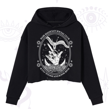 Purplehecate Hair Magician Social Club Crop Hoodie