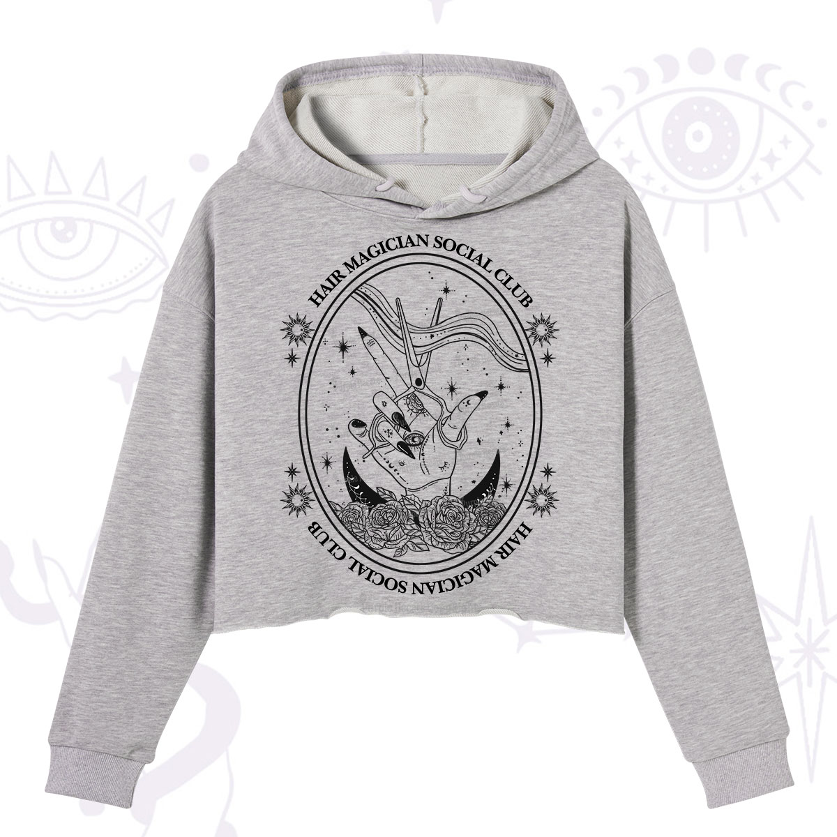 Purplehecate Hair Magician Social Club Crop Hoodie