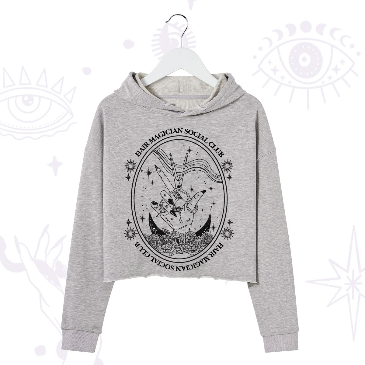 Purplehecate Hair Magician Social Club Crop Hoodie