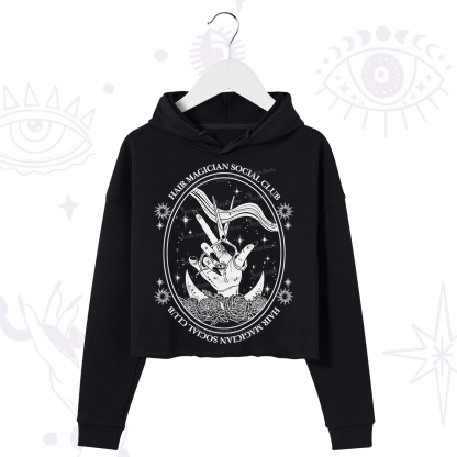 Purplehecate Hair Magician Social Club Crop Hoodie