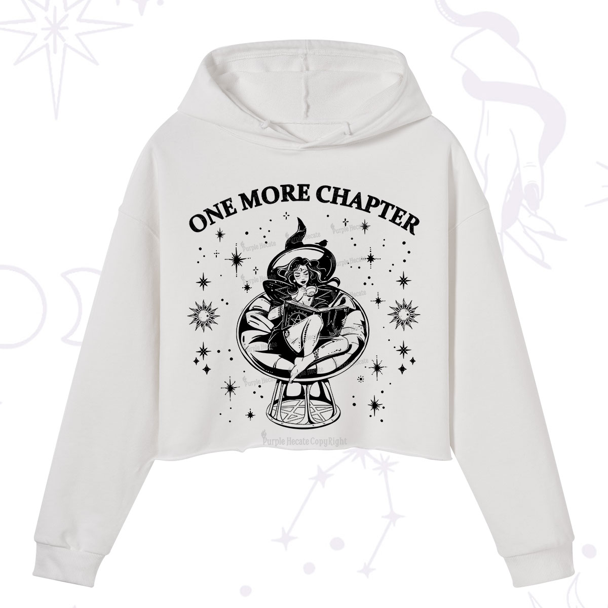 Purplehecate One More Chapter Books Crop Hoodie