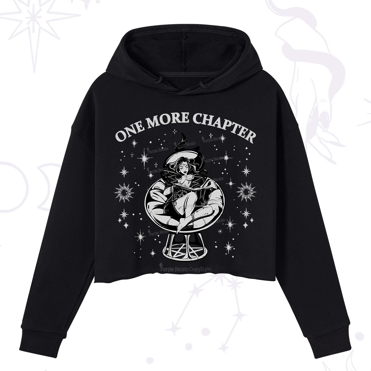 Purplehecate One More Chapter Books Crop Hoodie