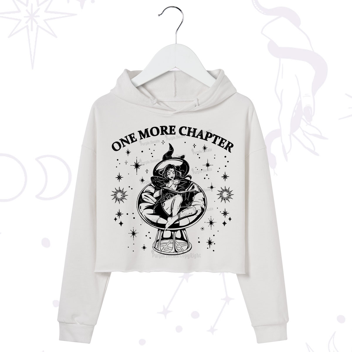 Purplehecate One More Chapter Books Crop Hoodie
