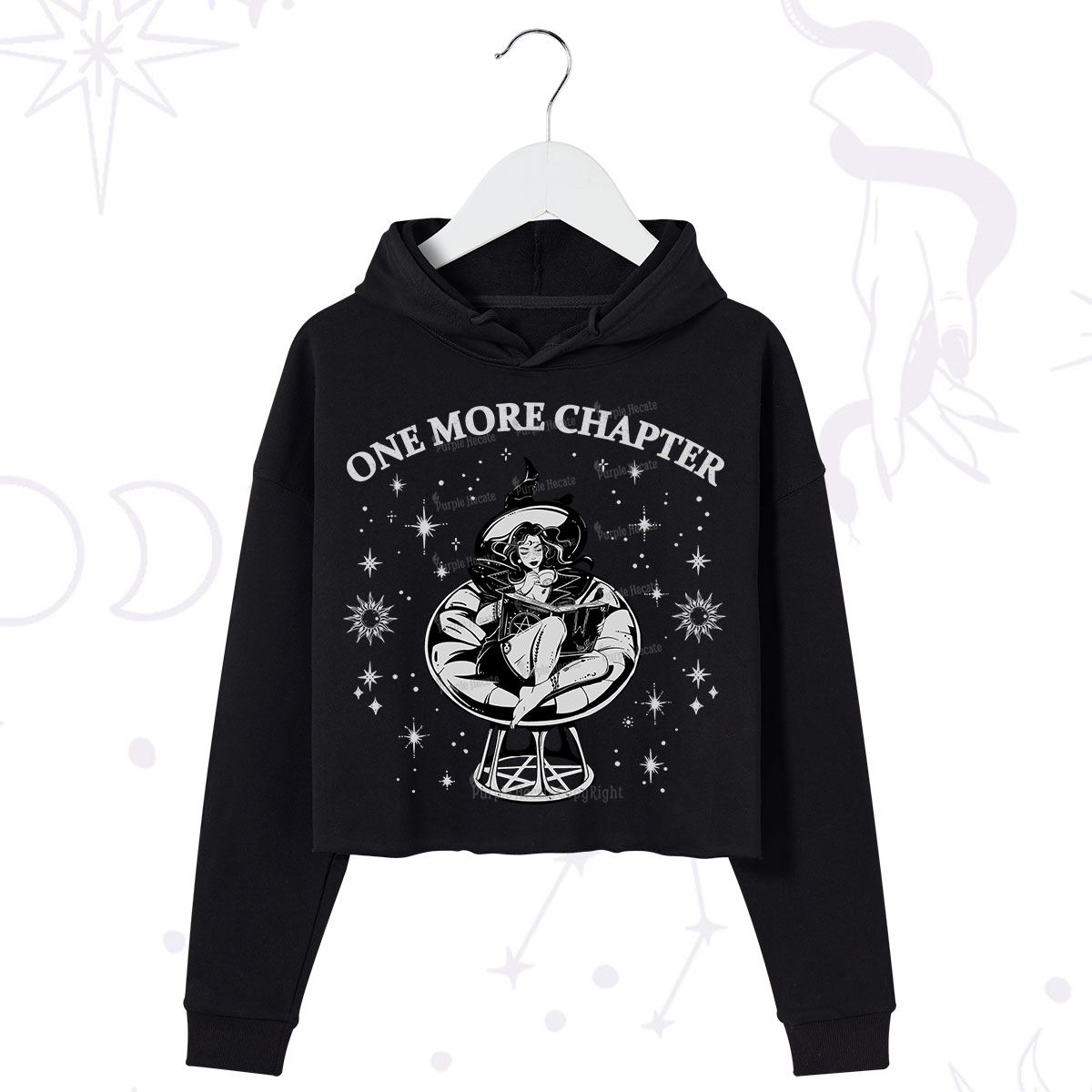 Purplehecate One More Chapter Books Crop Hoodie