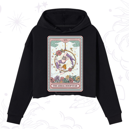 Purplehecate The Aerial Hoop Star Tarot Card Crop Hoodie
