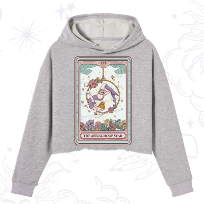 Purplehecate The Aerial Hoop Star Tarot Card Crop Hoodie