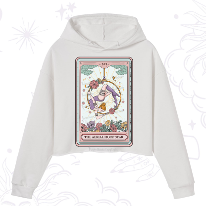 Purplehecate The Aerial Hoop Star Tarot Card Crop Hoodie