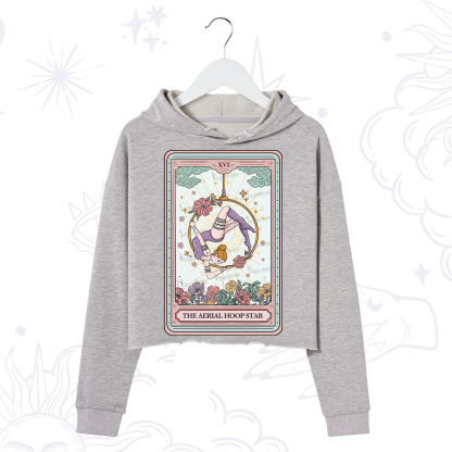 Purplehecate The Aerial Hoop Star Tarot Card Crop Hoodie