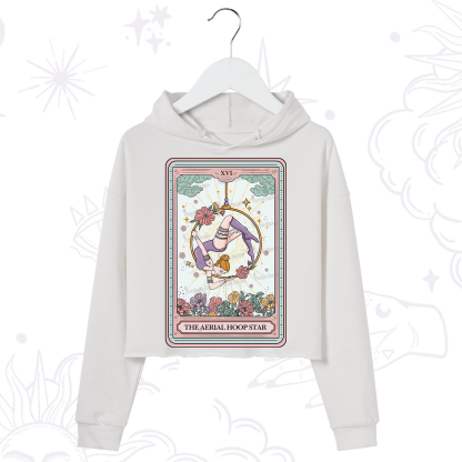 Purplehecate The Aerial Hoop Star Tarot Card Crop Hoodie