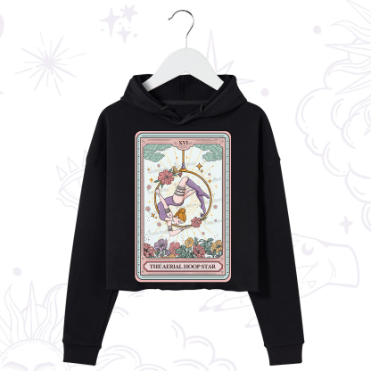 Purplehecate The Aerial Hoop Star Tarot Card Crop Hoodie