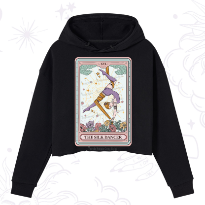 Purplehecate The Aerial Hoop Star Tarot Card Crop Hoodie