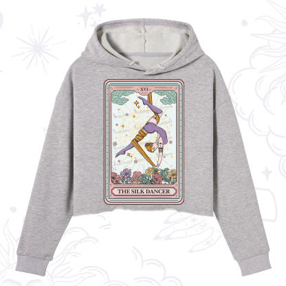 Purplehecate The Aerial Hoop Star Tarot Card Crop Hoodie