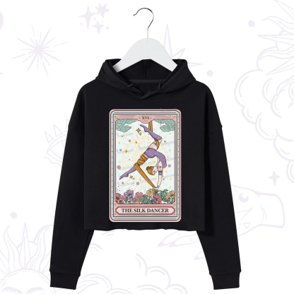 Purplehecate The Aerial Hoop Star Tarot Card Crop Hoodie