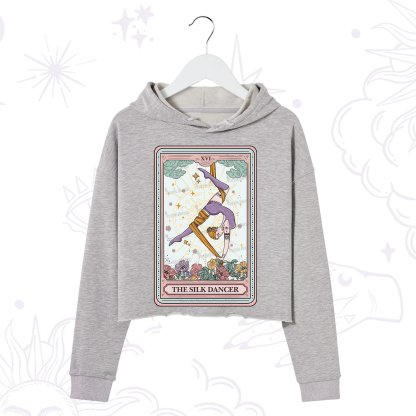 Purplehecate The Aerial Hoop Star Tarot Card Crop Hoodie