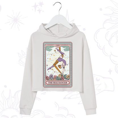 Purplehecate The Aerial Hoop Star Tarot Card Crop Hoodie