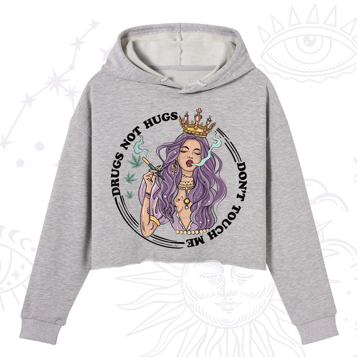 Purplehecate Weed Be Sarcastic Crop Hoodie