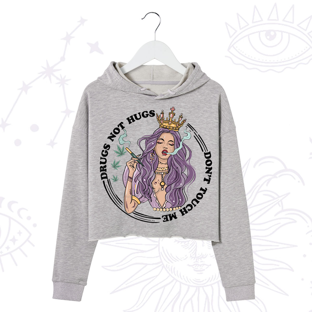 Purplehecate Weed Be Sarcastic Crop Hoodie