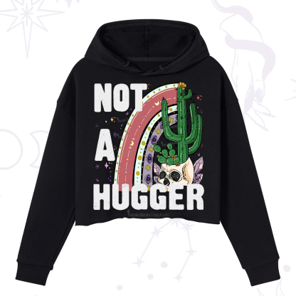 Purplehecate Not A Hugger Crop Hoodie