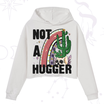 Purplehecate Not A Hugger Crop Hoodie