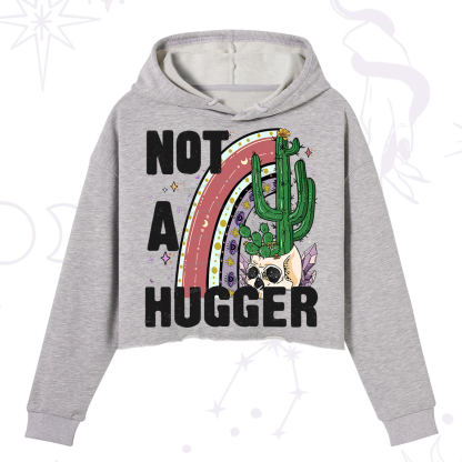 Purplehecate Not A Hugger Crop Hoodie