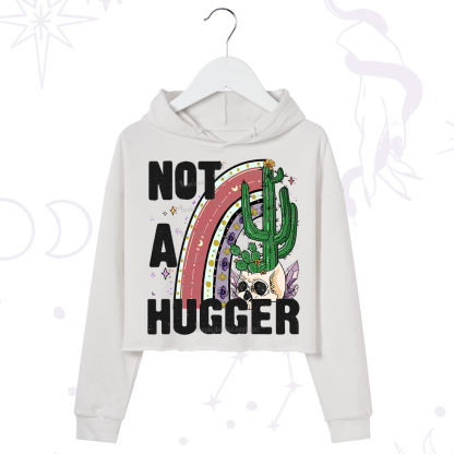 Purplehecate Not A Hugger Crop Hoodie