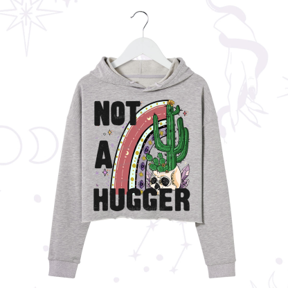 Purplehecate Not A Hugger Crop Hoodie