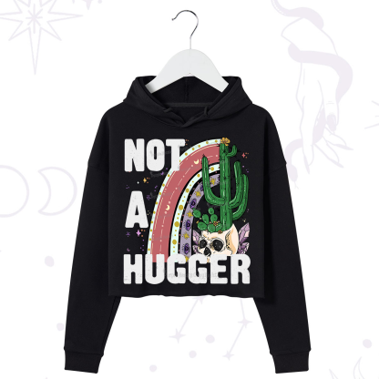 Purplehecate Not A Hugger Crop Hoodie