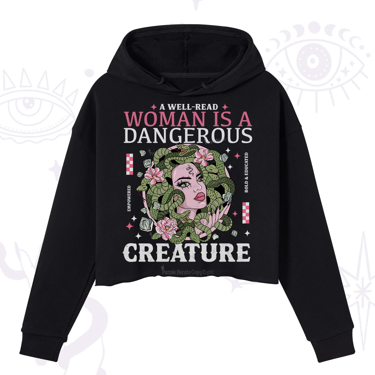 Purplehecate A Well Read Woman Is A Dangerous Crop Hoodie
