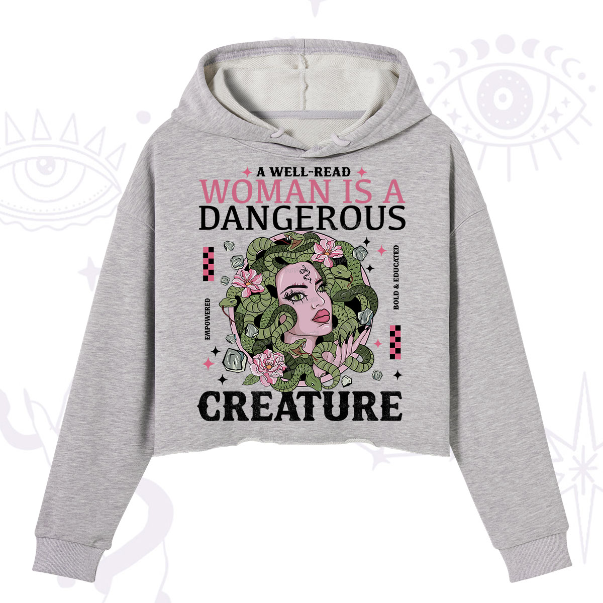 Purplehecate A Well Read Woman Is A Dangerous Crop Hoodie